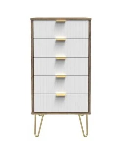 SWIFT Andie Ready Assembled 5 Drawer Tallboy