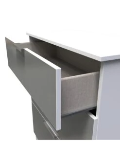 SWIFT Adair Ready Assembled 4 Piece Set - 2x Bedside, Chest Of Drawers & Wardrobe -Oleu Furniture Shop VNOIC SQ6 0000000563 GREY GLOSS SLd2