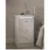 SWIFT Lumiere Ready Assembled 3 Drawer Bedside Cabinet With Led Lights -Oleu Furniture Shop VNOID SQ2 0000000559 WHITE GLOSS SLf