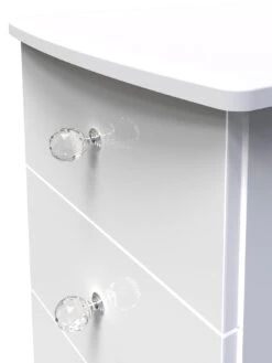 SWIFT Lumiere Ready Assembled 3 Drawer Bedside Cabinet With Led Lights -Oleu Furniture Shop VNOID SQ4 0000000559 WHITE GLOSS SLd