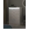 SWIFT Lumiere Ready Assembled 5 Drawer Chest With Led Lights 1 SWIFT Lumiere Ready Assembled 5 Drawer Chest With Led Lights -Oleu Furniture Shop VNOIE SQ2 0000000559 WHITE GLOSS SLf