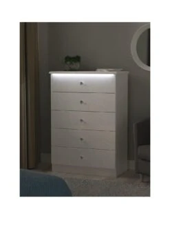 SWIFT Lumiere Ready Assembled 5 Drawer Chest With Led Lights