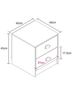 Lloyd Pascal Henley 2 Draw Bedside With Cup Handles -Oleu Furniture Shop VNOJP SQ7 0000000540 BLACK OAK DGy