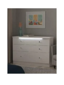 SWIFT Lumiere Ready Assembled 6 Drawer Wide Chest With Led Lights