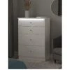 SWIFT Lumiere Ready Assembled 4 Drawer Deep Chest With Led Lights -Oleu Furniture Shop VNOJS SQ2 0000000559 WHITE GLOSS SLf