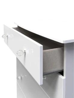 SWIFT Lumiere Ready Assembled 4 Drawer Deep Chest With Led Lights -Oleu Furniture Shop VNOJS SQ5 0000000559 WHITE GLOSS SLd1