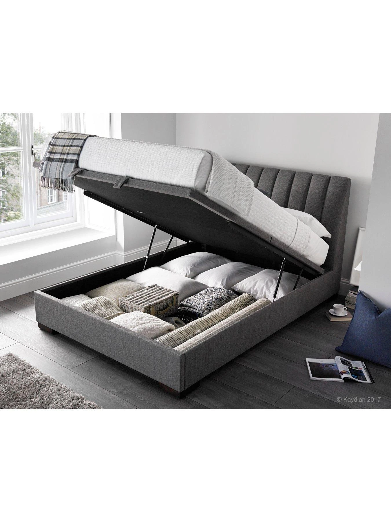Logan Fabric Ottoman Bed With Mattress Options (Buy And SAVE!) 3 Logan Fabric Ottoman Bed With Mattress Options (Buy And SAVE!)