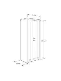 GFW Boston 2 Door Wardrobe - Oak -Oleu Furniture Shop VNZXA SQ7 0000000006 OAK DGy