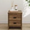 GFW Boston 2 Drawer Bedside Chest - Oak