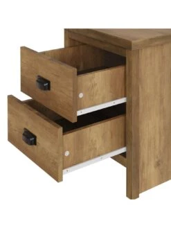 GFW Boston 2 Drawer Bedside Chest - Oak -Oleu Furniture Shop VNZXN SQ4 0000000006 OAK SLd