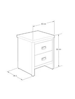 GFW Boston 2 Drawer Bedside Chest - Oak -Oleu Furniture Shop VNZXN SQ7 0000000006 OAK DGy