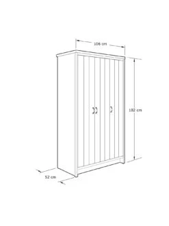 GFW Boston 3 Door Wardrobe - Oak -Oleu Furniture Shop VNZYP SQ7 0000000006 OAK DGy