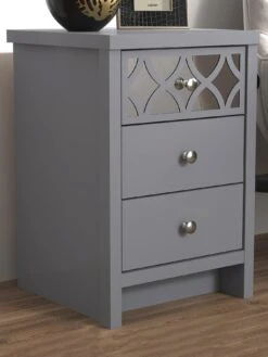 GFW Arianna 3 Drawer Bedside Chest - Grey