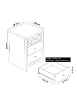 GFW Arianna 3 Drawer Bedside Chest - Grey -Oleu Furniture Shop VO4OZ SQ7 0000000005 GREY DGy