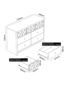 GFW Arianna 3 + 4 Chest Of Drawers -Oleu Furniture Shop VO4P1 SQ7 0000000005 GREY DGy