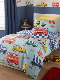 Bedlam On The Move Duvet Set Single - Blue