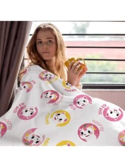 Adopt Me Hugs Fleece Blanket - Pink -Oleu Furniture Shop VOWMZ SQ6 0000000063 PINK SLd3