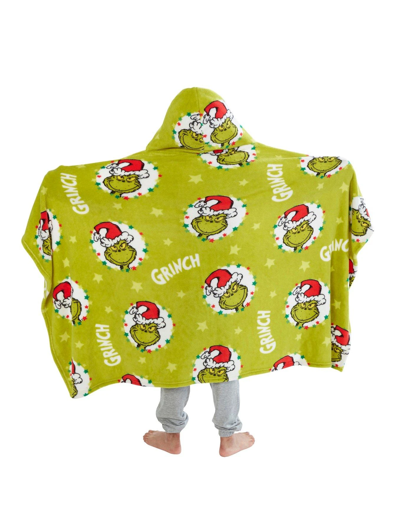 The Grinch Christmas Hooded Fleece Blanket - Green 5 The Grinch Christmas Hooded Fleece Blanket - Green - Image 3