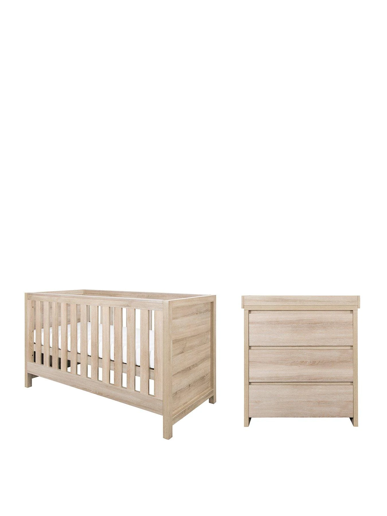 Tutti Bambini Modena 2 Piece Furniture Set - Oak (Cot Bed, Sprung Mattresss And Chest Changer) 4 Tutti Bambini Modena 2 Piece Furniture Set - Oak (Cot Bed, Sprung Mattresss And Chest Changer) - Image 2