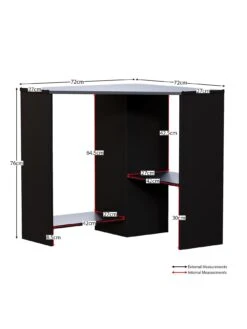 Vida Designs Hetton Corner Desk -Oleu Furniture Shop VR61W SQ7 0000000004 BLACK DGy