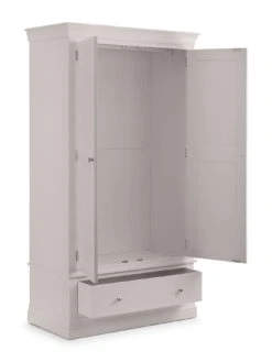 Julian Bowen Clermont 2 Door 1 Drawer Wardrobe 13 Julian Bowen Clermont 2 Door 1 Drawer Wardrobe -Oleu Furniture Shop VRRMD SQ6 0000000215 LIGHT GREY SLd2