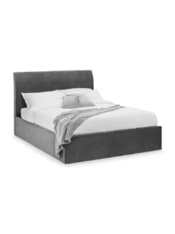 Julian Bowen Sanderson Double Diamond Quilted Ottoman Bed -Oleu Furniture Shop VRRO6 SQ4 0000000005 GREY SLd1