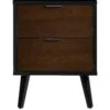 Julian Bowen Alba 2 Drawer Bedside -Oleu Furniture Shop VRRP9 SQ2 0000000437 WALNUT BLACK SLf