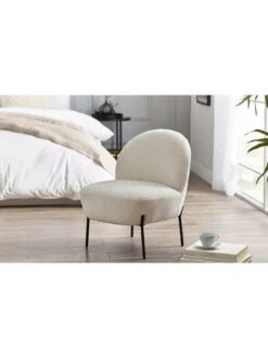 Julian Bowen Lulu Boucle Accent Chair - Ivory