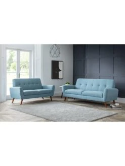 Julian Bowen Monza 2 Seater Compact Retro Sofa - Blue