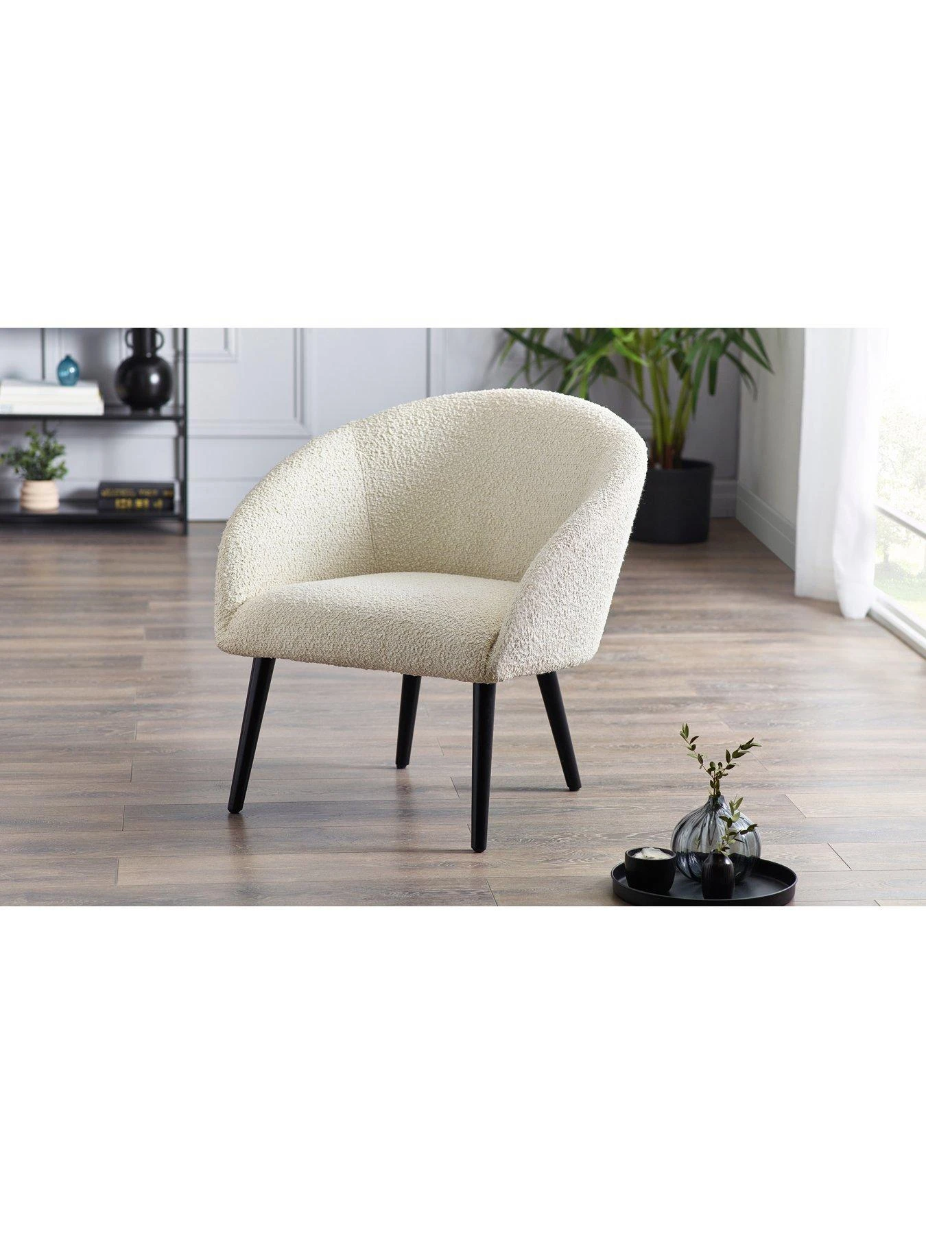 Julian Bowen Amari Boucle Accent Chair - Ivory 3 Julian Bowen Amari Boucle Accent Chair - Ivory